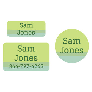 clothing labels pack ombre green