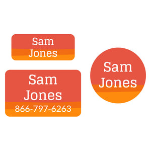clothing labels pack ombre orange