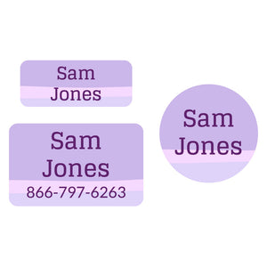 clothing labels pack ombre purple