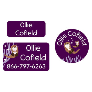 clothing labels pack otter dark purple