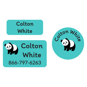 clothing labels pack panda aqua