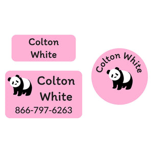 clothing labels pack panda pink