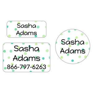 kids' clothing labels bundle in pom pom green