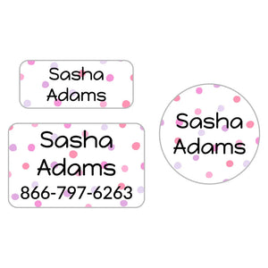 kids' clothing labels bundle in pom pom pink