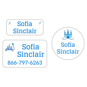 clothing labels pack princess white - blue