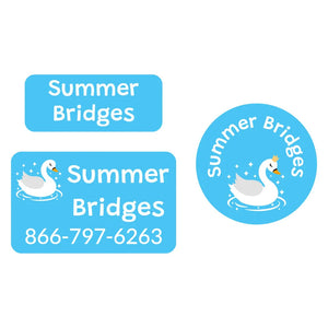 clothing labels pack swan bright blue