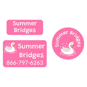 clothing labels pack swan pink