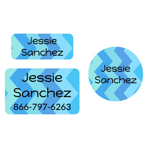 kids' clothing label bundle in zig zag blue