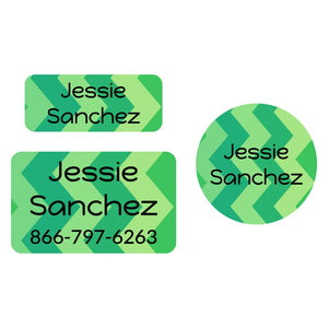 kids' clothing label bundle in zig zag green