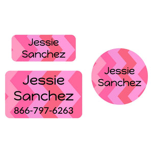 kids' clothing label bundle in zig zag pink