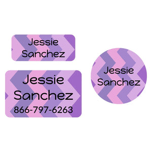 kids' clothing label bundle in zig zag purple