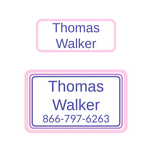 personalized college name labels pack bands lilac love