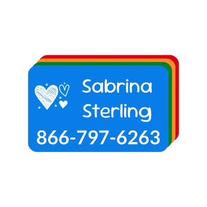 rectangle iron-on clothing labels doodle hearts elementary