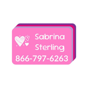 rectangle iron-on clothing labels doodle hearts fairy princess