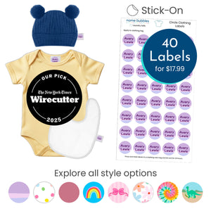 Custom circle stick-on clothing labels half order