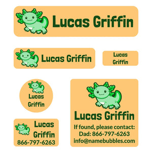 day camp labels pack axolotl orange