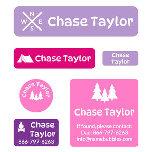 day camp labels pack campsite fairy princess