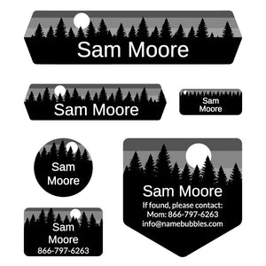 day camp labels pack forest sky gray