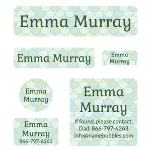 day camp labels pack mermaid pattern mariana