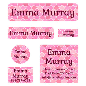 day camp labels pack mermaid pattern melody