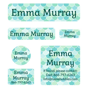 day camp labels pack mermaid pattern oceana