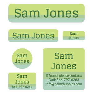 day camp labels pack ombre green