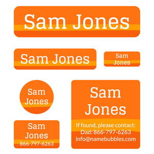 day camp labels pack ombre orange