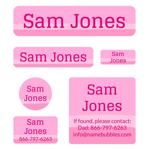 day camp labels pack ombre pink