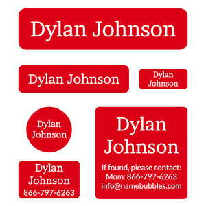 day camp labels pack one color candy apple