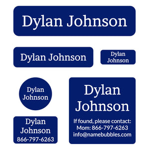 day camp labels pack one color indigo