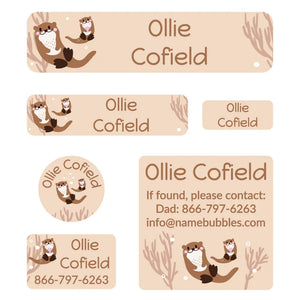 day camp labels pack otter tan