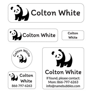 day camp labels pack panda white
