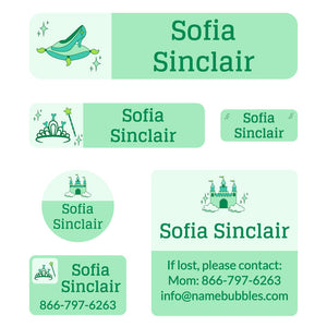 day camp labels pack princess green