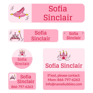 day camp labels pack princess pink