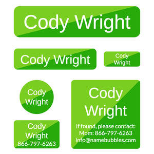 day camp labels pack split green