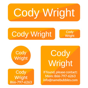 day camp labels pack split orange