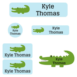 daycare labels pack allligator light blue