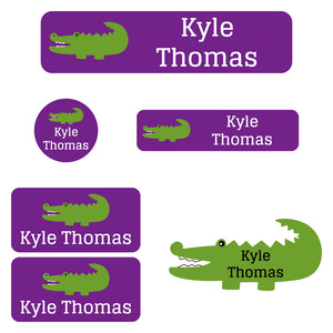 daycare labels pack allligator purple