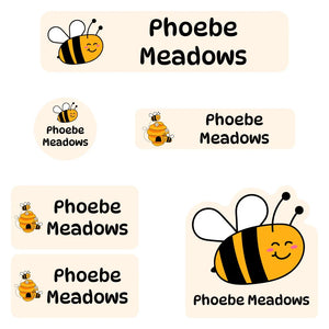daycare labels pack bee light tan