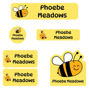 daycare labels pack bee yellow