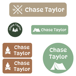 daycare labels pack campsite dino roar