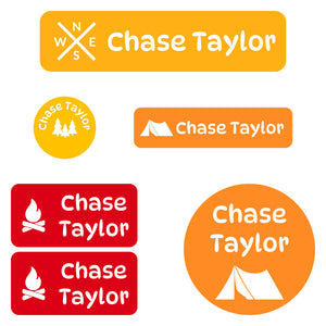 daycare labels pack campsite sunrise