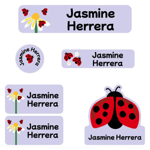 daycare labels pack ladybug periwinkle