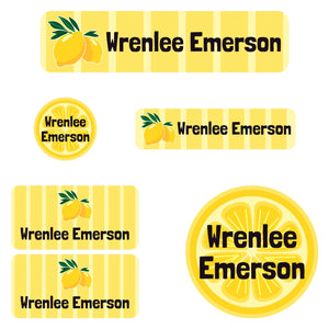 daycare name labels lemons yellow