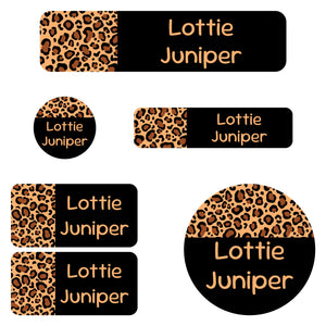 daycare name labels leopard print classic