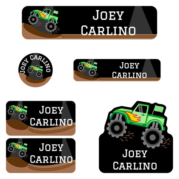Monster Truck Daycare Labels Pack