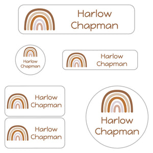 daycare labels pack neutral rainbow desert sand