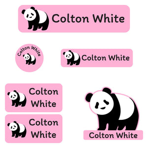 daycare labels pack panda pink