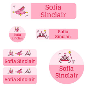 daycare labels pack princess pink