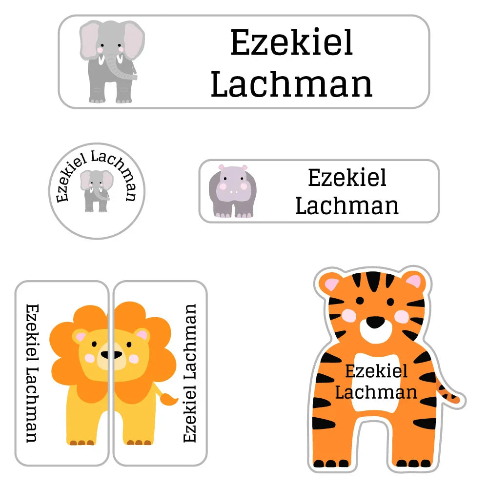 Zoo Animals Daycare Labels Pack | Name Bubbles